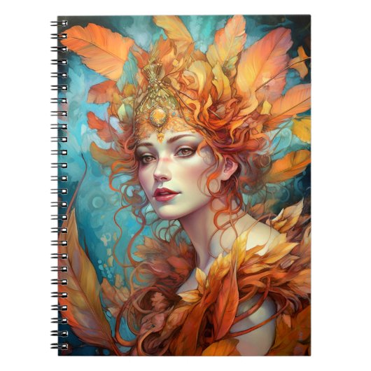 Herbst Herbst Königin Goddess Fantasy Art Notizblock (Vorderseite)
