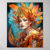 Herbst Herbst Königin Goddess Fantasy Art Poster (Vorne)