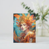 Herbst Herbst Königin Goddess Fantasy Art Postkarte (Stehend Vorderseite)