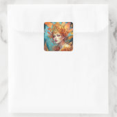 Herbst Herbst Königin Goddess Fantasy Art Quadratischer Aufkleber (Tasche)