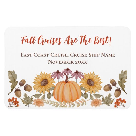 Herbst Herbst Kreuzfahrtschiff Stateroom Türmarker Magnet (Horizontal)