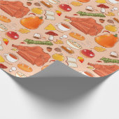 Herbst Herbst Kürbis Pilz Pullover Teeblätter Geschenkpapier (Ecke)