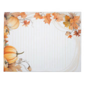 Herbst/Herbst Kürbisse und Blätter mit Notizblock (Vorderseite)