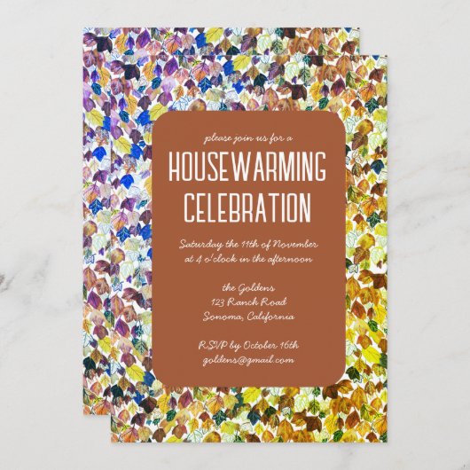 Herbst Herbst lässt Chic Custom HoUSEWARMING PARTY Einladung (Vorne/Hinten)