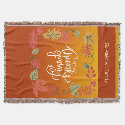 Herbst Herbst lässt gemütlich rustikal glücklich T Decke (Vorderseite)