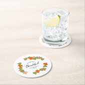 Herbst/Herbst lässt gesegnet und dankbar Runder Pappuntersetzer (Vor Ort)