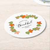 Herbst/Herbst lässt gesegnet und dankbar Runder Pappuntersetzer (Angewinkelt)