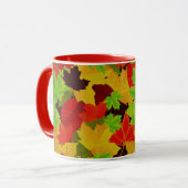Herbst Herbst lässt helles farbiges Muster Tasse (Vorderseite Links)