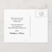 Herbst Herbst lässt rustikale Hochzeit das Datum r Ankündigungspostkarte (Rückseite)