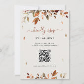 Herbst Herbst lässt rustikales Boho Hochzeit in Einladung (Rückseite)