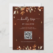 Herbst Herbst lässt rustikales Boho Hochzeit in Einladung (Rückseite)