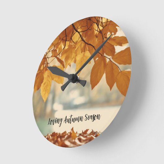 Herbst/Herbst-Leaf Naturlandschaft Runde Uhr (Winkel)