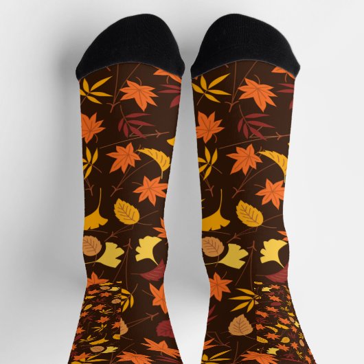 Herbst Herbst Leaves Design Art Socken (Oben)