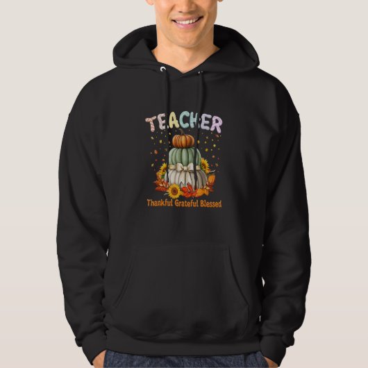 Herbst Herbst Lehrer dankbar dankbar gesegnet als Hoodie (Vorderseite)