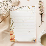 Herbst/Herbst mit Kürbissen und Blätter gesäumt Notizblock<br><div class="desc">Herbst/Herbst mit Kürbissen und Blätter,  die mit Notepad ausgekleidet sind

Evenly ausgekleidetes Notenpapier in einer passenden orangefarbenen Farbe.</div>