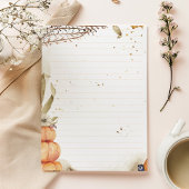 Herbst/Herbst mit Kürbissen und Blätter gesäumt Notizblock