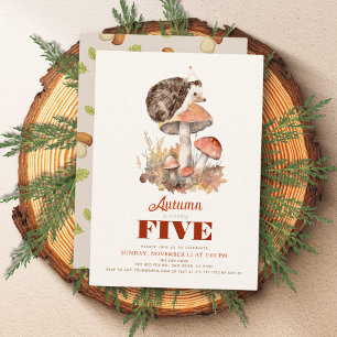 Herbst/Herbst Mushroom Igel Kindergeburtstag Einladung