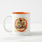 Herbst Herbst Oktober ist meine Lieblingsfarbe Zweifarbige Tasse (Links)