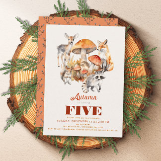 Herbst/Herbst Pilzsaal Waldtiere Geburtstag Einladung