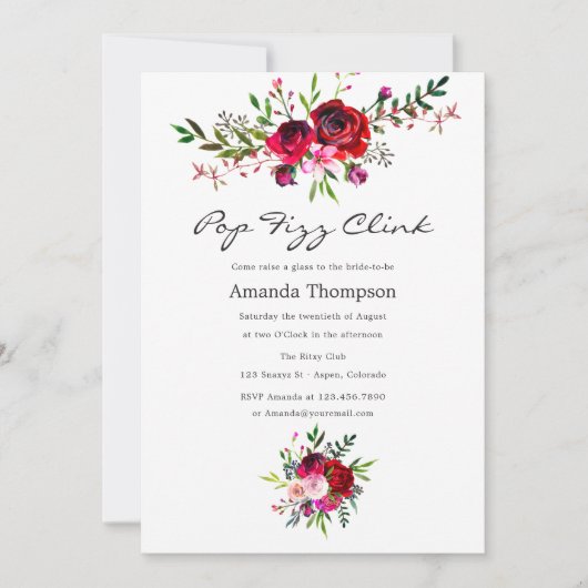 Herbst - Herbst Pop Fizz Clink Brautparty Einladung (Vorderseite)