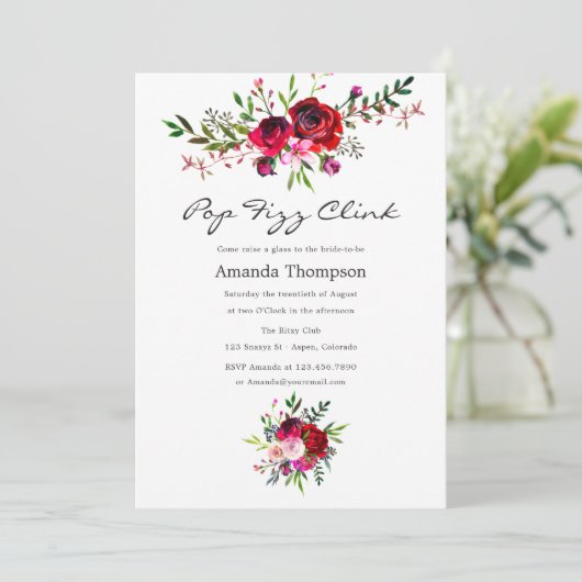 Herbst - Herbst Pop Fizz Clink Brautparty Einladung (Stehend Vorderseite)