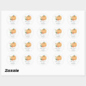Herbst/Herbst Pumpkin Floral Baby Dusche Danke Runder Aufkleber (Blatt)