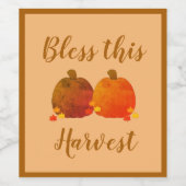 Herbst/Herbst/Pumpkin Weinetikett (Einzelnes Label)