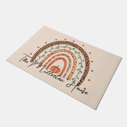 Herbst Herbst-Regenbogen Fußmatte (Schrägansicht)