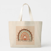 Herbst Herbst-Regenbogen personalisiert Jumbo Stoffbeutel (Rückseite)