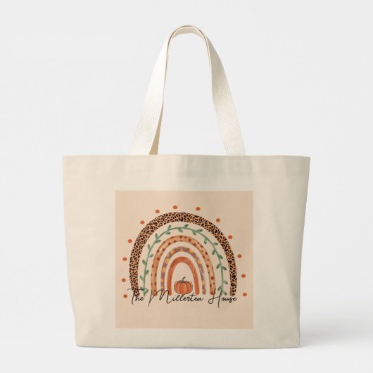 Herbst Herbst-Regenbogen personalisiert Jumbo Stoffbeutel (Rückseite)