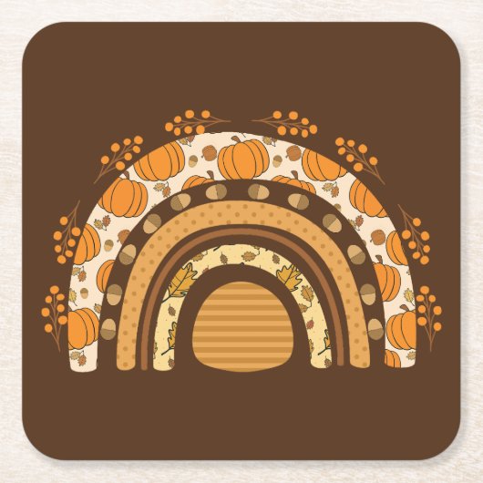 Herbst/Herbst Regenbogen Rechteckiger Pappuntersetzer (Vorderseite)