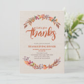 Herbst/Herbst Rustikal Dank Dinner Einladung (Stehend Vorderseite)
