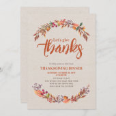 Herbst/Herbst Rustikal Dank Dinner Einladung (Vorne/Hinten)