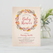 Herbst/Herbst Rustikale Blumendusche Einladung (Stehend Vorderseite)