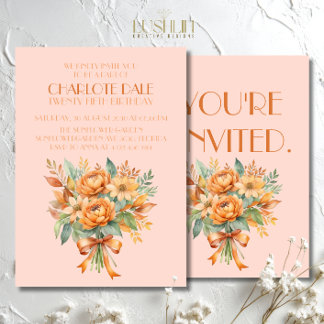 Herbst/Herbst Rustikale Geburtstagsparty Einladung