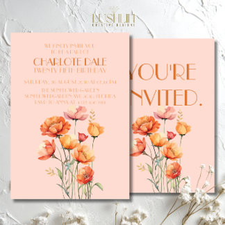 Herbst/Herbst Rustikale Geburtstagsparty Einladung