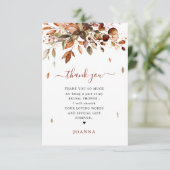 Herbst Herbst Rustikales Brautparty Dankeskarte (Stehend Vorderseite)