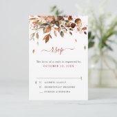 Herbst Herbst Rustikales Land Boho Hochzeit RSV RSVP Karte (Stehend Vorderseite)