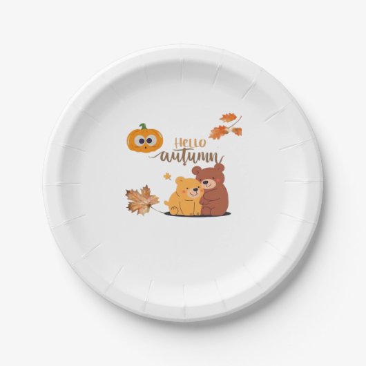 Herbst Herbst Shirt, Erntedank Shirt, Fall Pumpki Pappteller (Vorderseite)