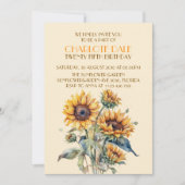 Herbst/Herbst Sonnenblumen Rustikale Geburtstagspa Einladung (Vorderseite)