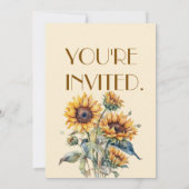Herbst/Herbst Sonnenblumen Rustikale Geburtstagspa Einladung (Rückseite)