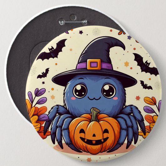 Herbst/Herbst/Spinne/Hexe/Halloween Button (Vorne & Hinten)