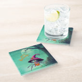 Herbst/Herbst/Spinne/Hexe/Halloween Glasuntersetzer (Schrägansicht)