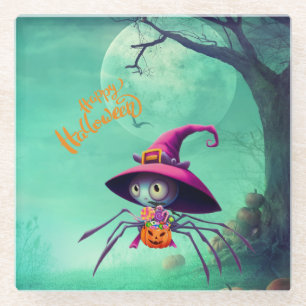 Herbst/Herbst/Spinne/Hexe/Halloween Glasuntersetzer