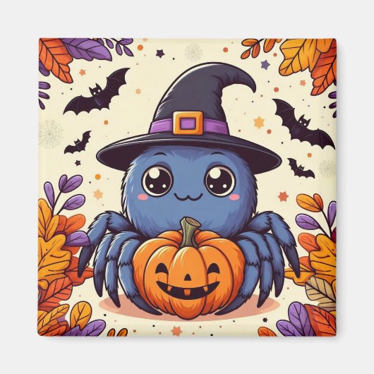 Herbst/Herbst/Spinne/Hexe/Halloween Magnet (Vorne)