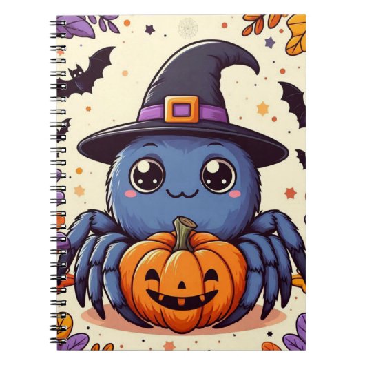 Herbst/Herbst/Spinne/Hexe/Halloween Notizblock (Vorderseite)