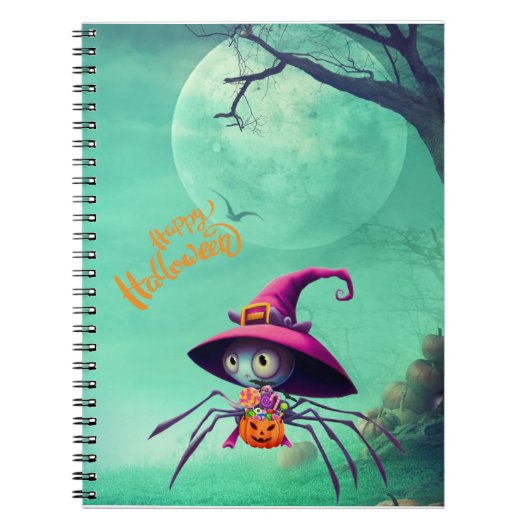 Herbst/Herbst/Spinne/Hexe/Halloween Notizblock (Vorderseite)