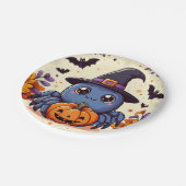 Herbst/Herbst/Spinne/Hexe/Halloween Pappteller (Schrägansicht)