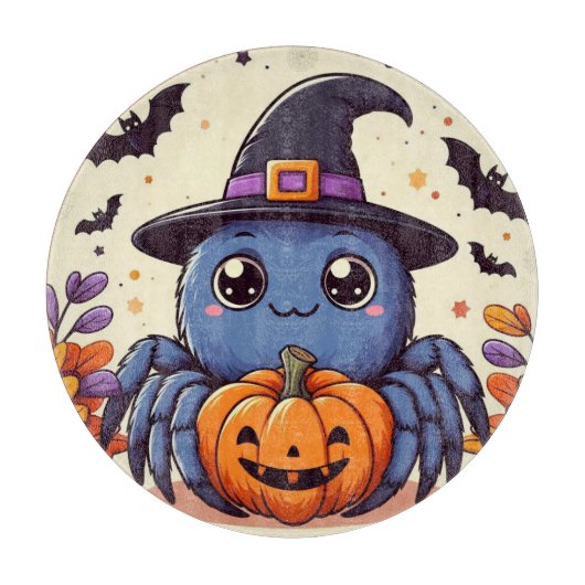 Herbst/Herbst/Spinne/Hexe/Halloween Schneidebrett (Vorderseite)