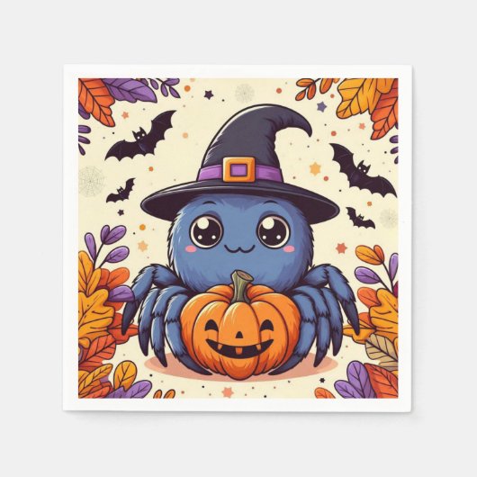 Herbst/Herbst/Spinne/Hexe/Halloween Serviette (Vorderseite)